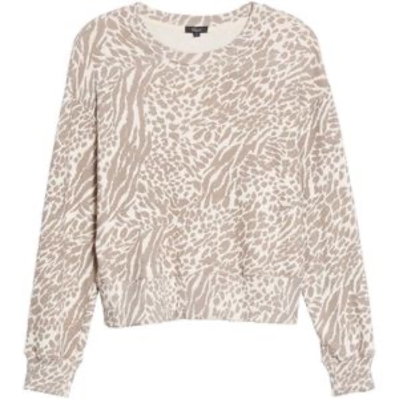 Rails Ramona Sweater Sweatshirt Mix Animal Print Cotton Blend - Picture 6 of 11
